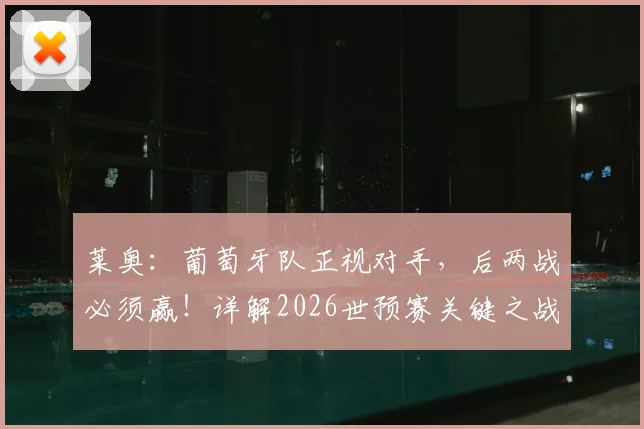 莱奥：葡萄牙队正视对手，后两战必须赢！详解2026世预赛关键之战与球迷关注点